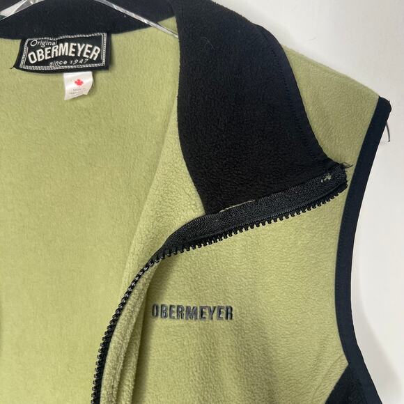Obermeyer Vintage Green Fleece Zip Vest M - Picture 5 of 6